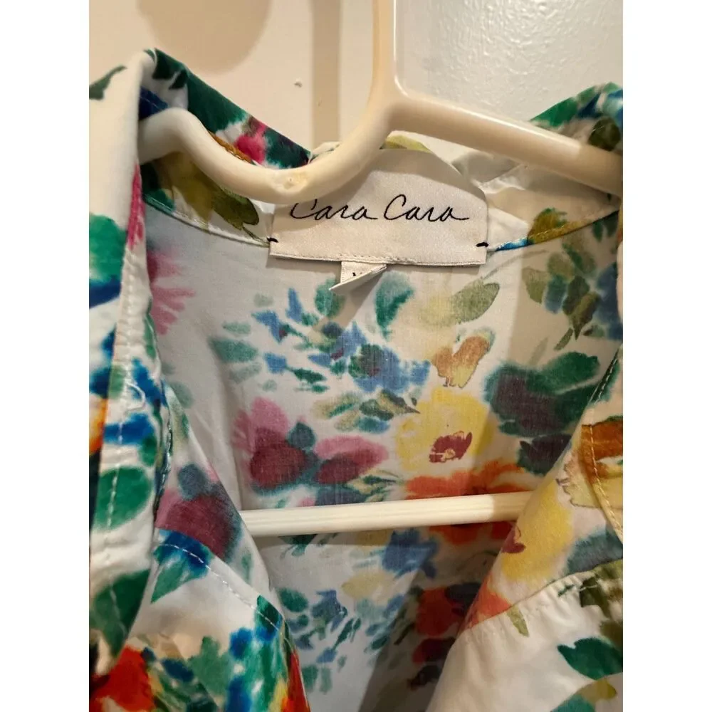 Cara Cara Multicolor Floral Long Sleeve Midi Dress XS Like New